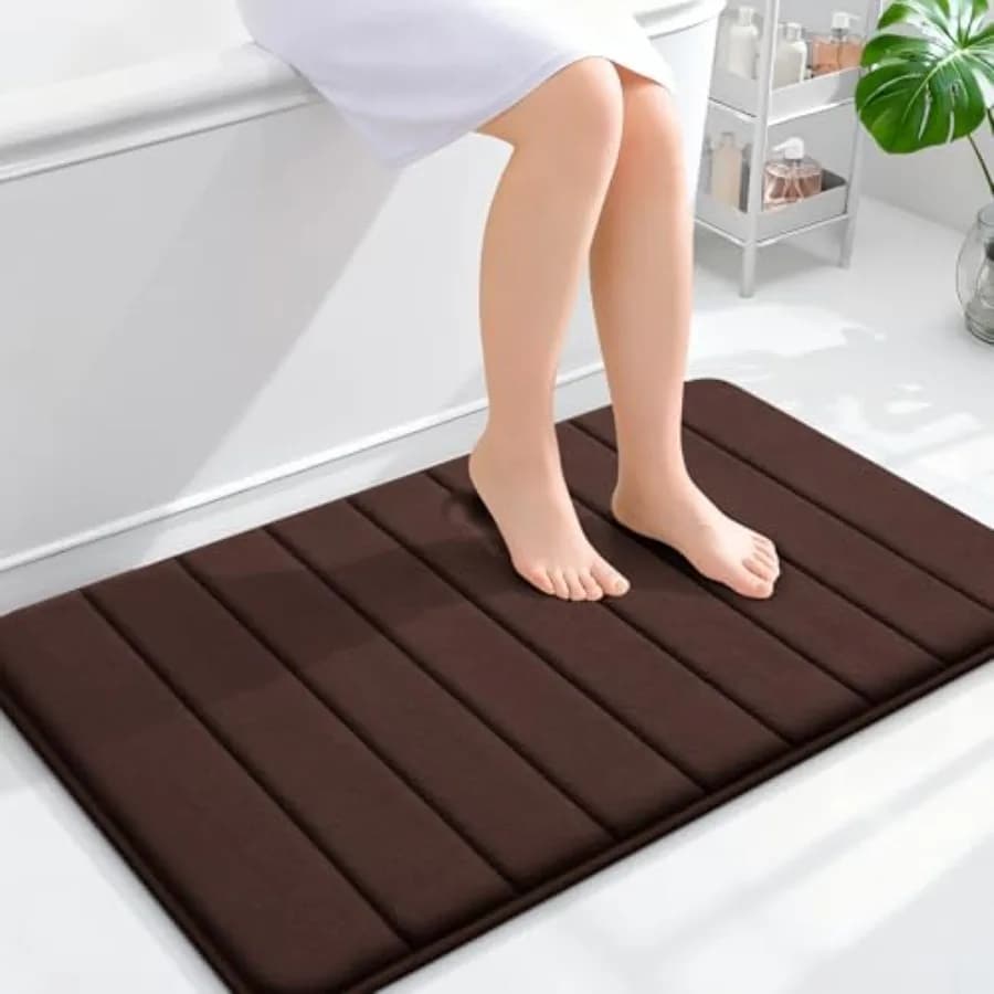Tappetino da Bagno in Memory Foam 36x24, Super Morbido e Assorbente, Asciugatura Rapida, Lavabile in Lavatrice, Tappeto per Doccia e Bagno