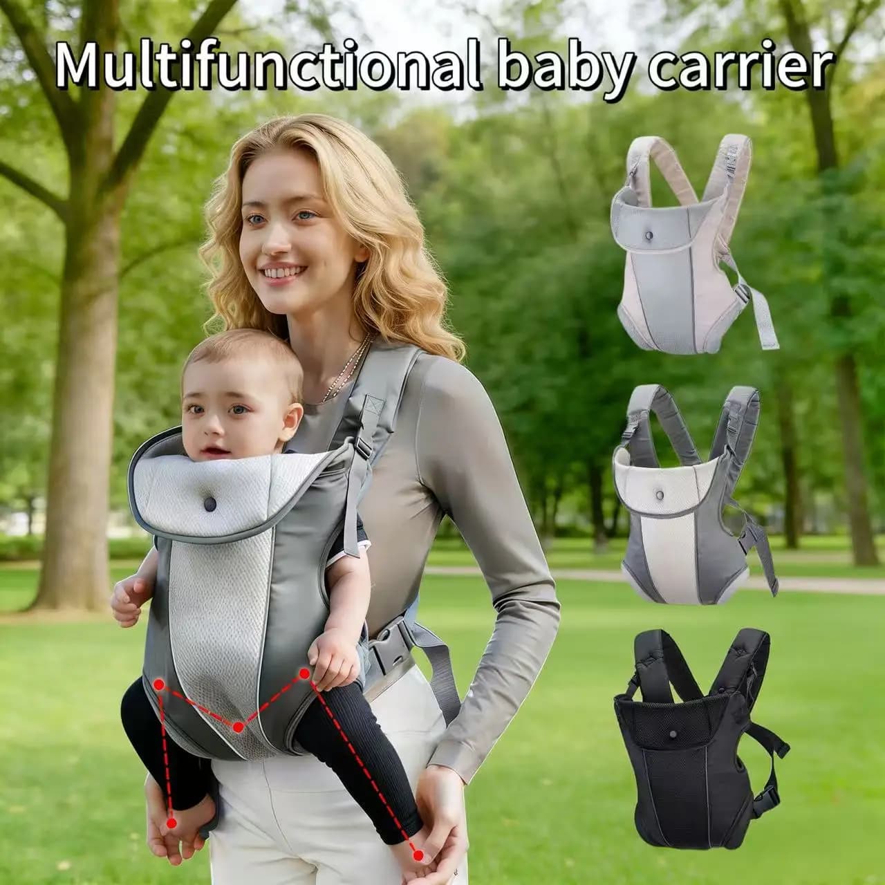 Set da 1 pezzo, zaino multifunzionale e traspirante per neonati, marsupio semplice e leggero per le uscite, portatile e facile da trasportare, diversi modi di portare, adatto per i viaggi