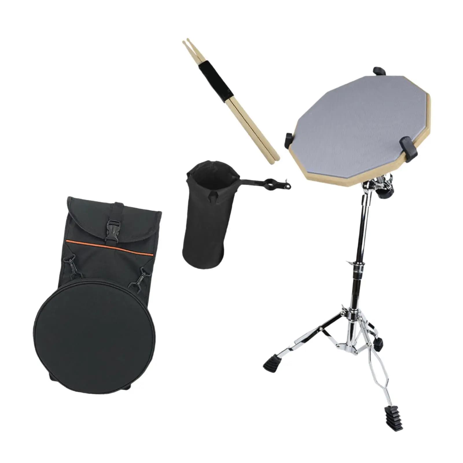 Set di Pad per Pratica di Batteria in Silicone Resistente con Supporto, Borsa per il Trasporto e Bacchette, Kit di Pad Silenziosi per Adulti