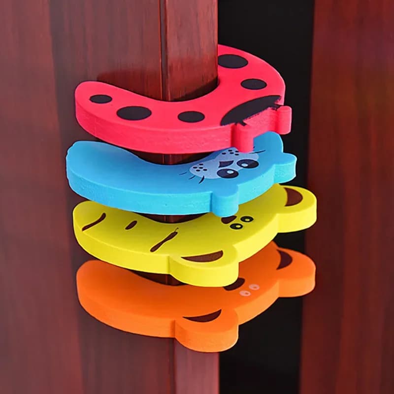 vvocci Set di 5 Pezzi Protezione per Dita e Sicurezza Bambini, Fermacarte per Mobili, Fermaporta di Sicurezza, Design Animale Carino