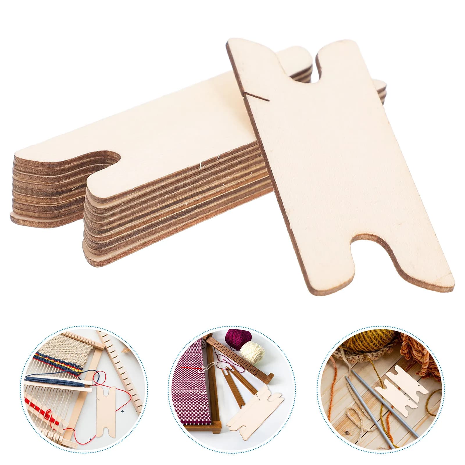 10 Pezzi Utensili per Tessitura in Legno, Aghi per Tessitura, Accessori Fai da Te per Sciarpe, Arazzi e Cinture Fatte a Mano