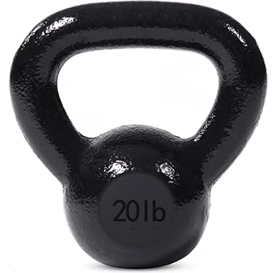 Kettlebell in Ghisa per Allenamento Domestico, Rivestimento Epossidico Nero Antiruggine e Design Ergonomico del Manico
