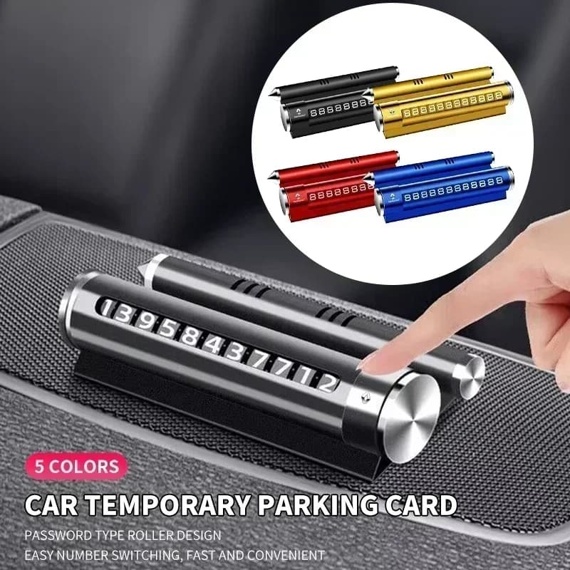 Targa Temporanea in Metallo per Parcheggio Auto con Numero di Telefono Rotante per Renault Captur Fluence Arkana Kwid Logan Symbol Trafic 2 Clio