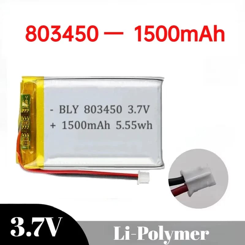 3,7 V 803450 Batteria ricaricabile LiPo ai polimeri di litio da 1500 mAh per laptop GPS con fotocamera MP3 DVD PAD 803450