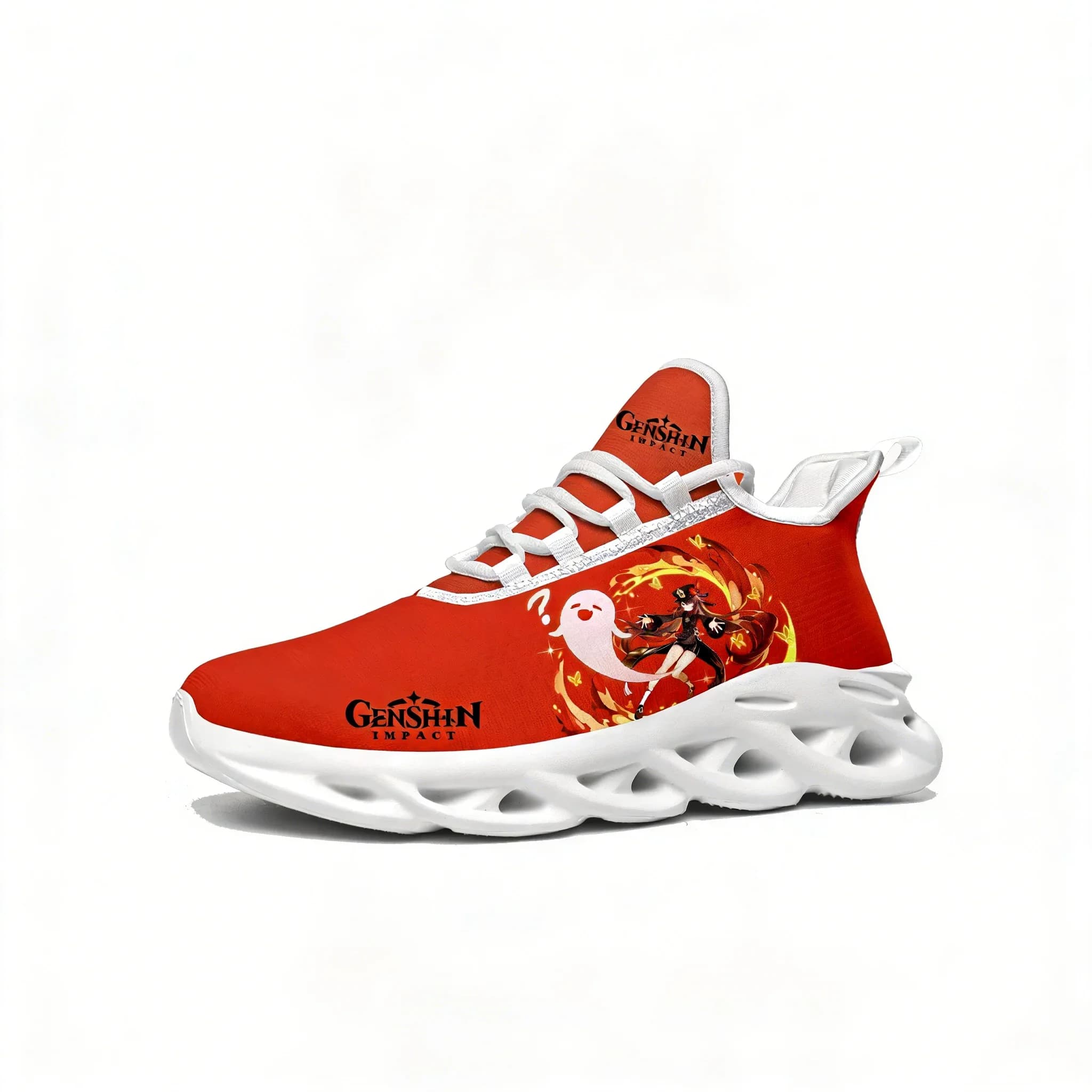 Genshin Walnut Lace Mesh Shoes Flat Sneaker Mens Womens Sport Running Shoes Sport Sneakers High Quality Customized Footwearscust