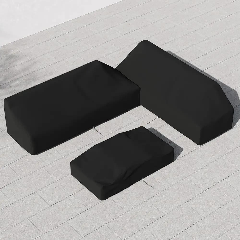 Durevoli coperture per mobili da giardino in tela 600D, resistenti alle intemperie con cordoncini, proteggono tavoli, sedie e divani da esterno