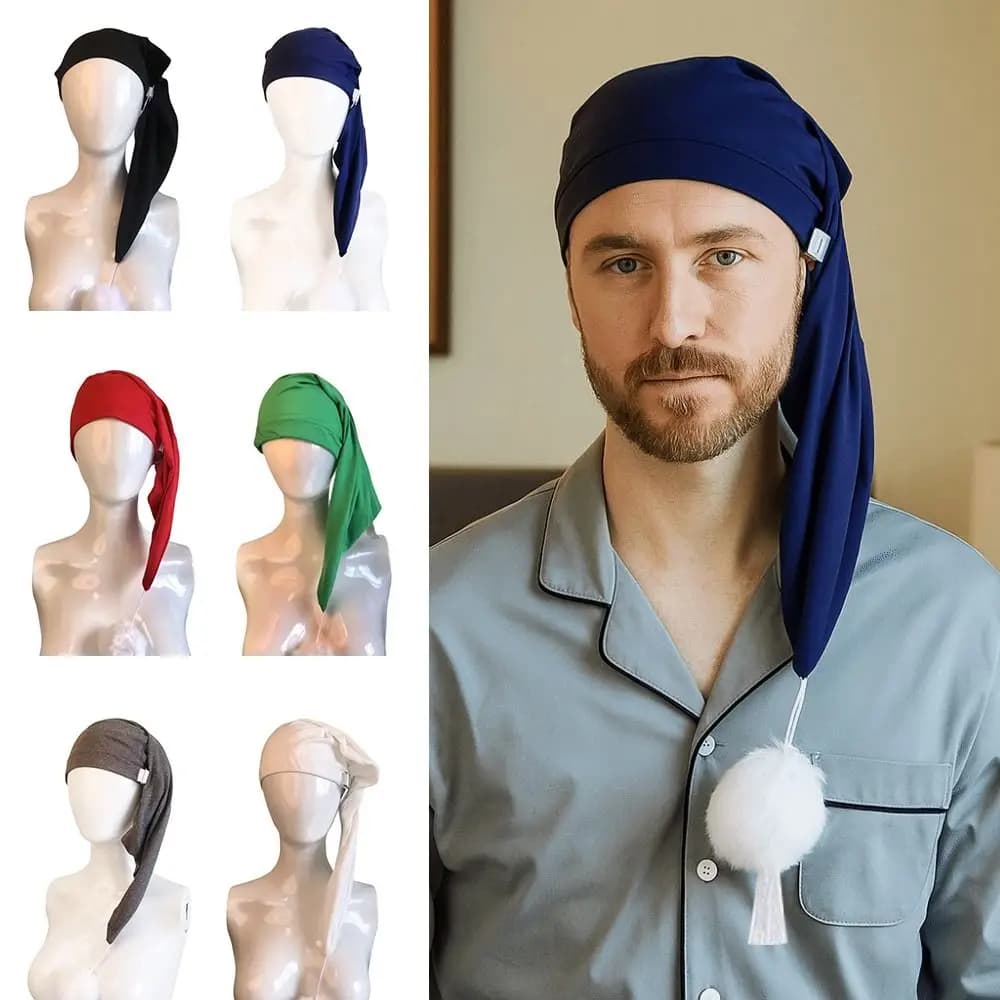 Regalo per festa di compleanno Cuffie elastiche per dormire notturne con palla di pompon Calza regolabile Cappellino da Babbo Natale Avvolgente per la testa Donna Uomo