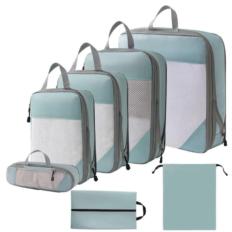 1 set di cubi da imballaggio a compressione, organizer da viaggio comprimibile per valigia da cabina