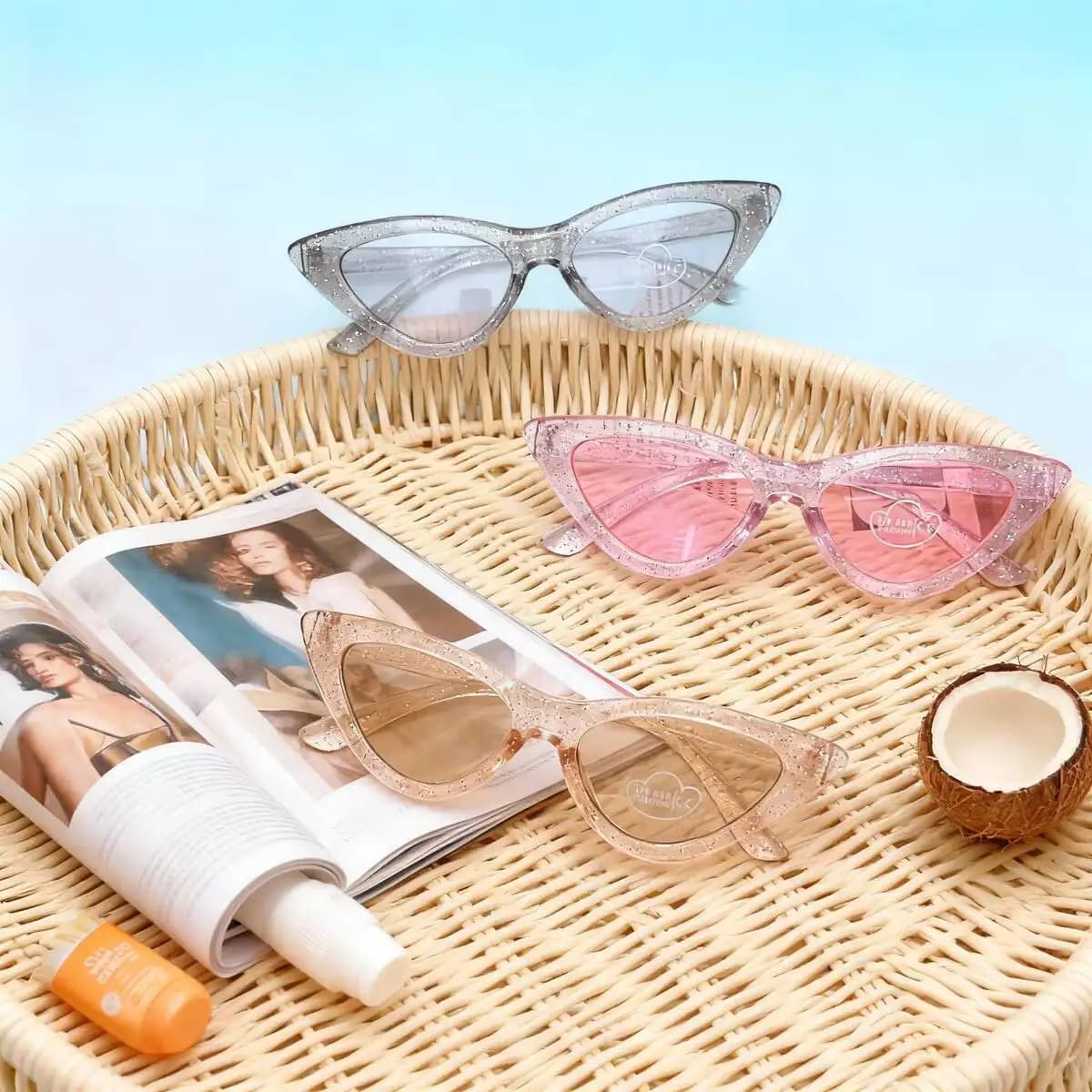 Nuovo modello 2026: Occhiali da sole per bambini con protezione UV400, stile Resort Cat Eye, personalizzati