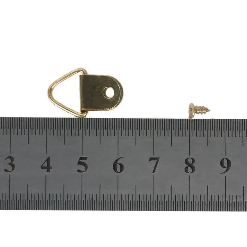 Ganci per Cornici 100pz 50pz Anelli a D Triangolari con Foro Singolo e Viti M2 per Esposizione di Arte e Foto a Parete