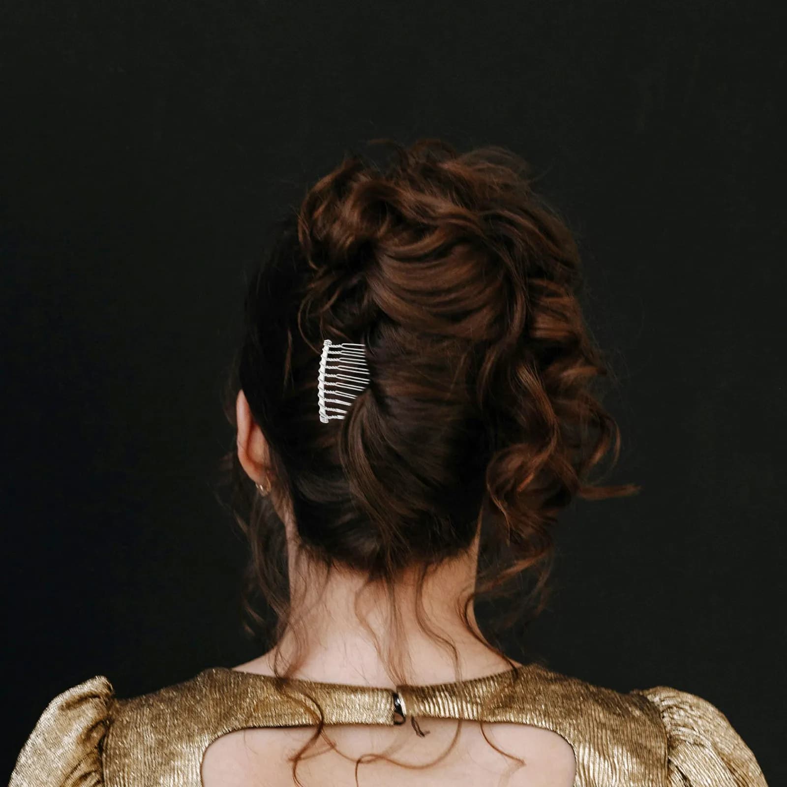 50 Pezzi Pettine per Capelli da Sposa Stile Corona in Filo Metallico con Denti Fini, Clip per Velo per Acconciature da Sposa, Eventi Formali, Stile Francese, Decorativo Laterale