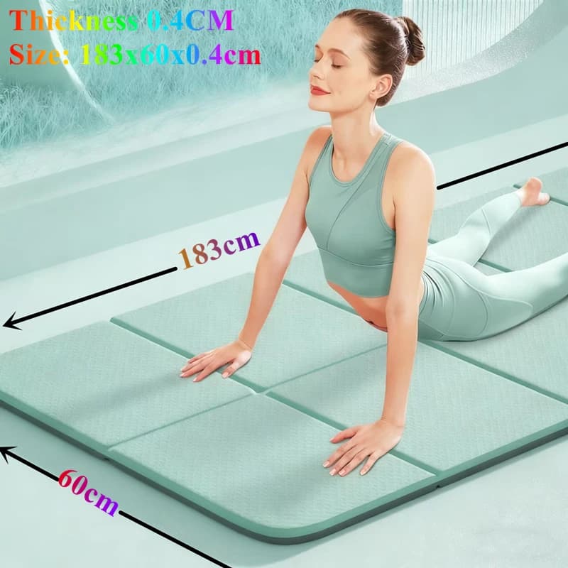 Tappetino pieghevole portatile in PVC spesso 4 mm Tappetino yoga pieghevole 183 * 61 cm Facile da riporre per tappetino da viaggio Yoga Pilates Home Esercizio