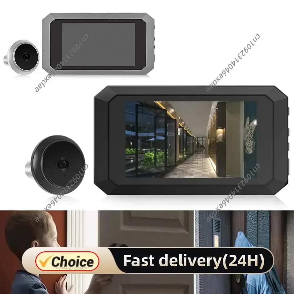 Spioncino Digitale con Schermo LCD da 3,97 Pollici, Telecamera per Porta con Batteria al Litio Integrata da 1400mAh, Videocamera 1080P
