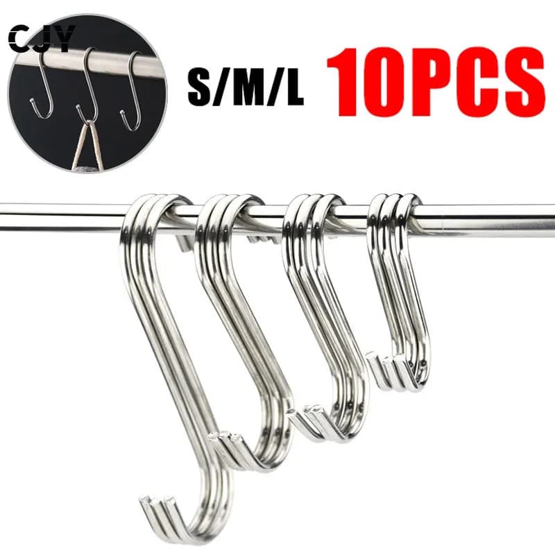 Gancio a forma di S in acciaio inossidabile Cucina multifunzione Camera da letto Ringhiera S Gancio appendiabiti Ganci appendiabiti appendiabiti