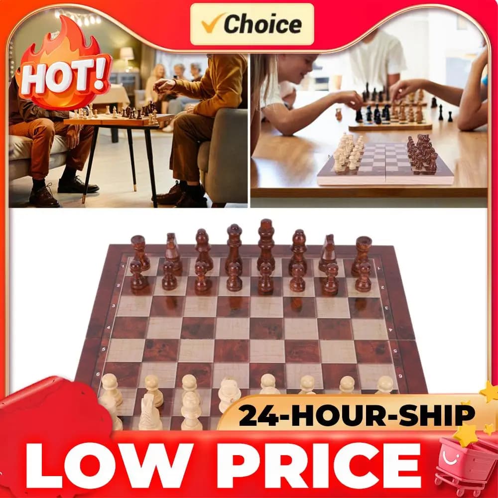 Scacchiera Grande 29x29cm per Sviluppare il Pensiero Strategico Set di Scacchi in Legno Miglior Regalo Gioco da Tavolo in Legno Non Tossico per Bambini e Adulti