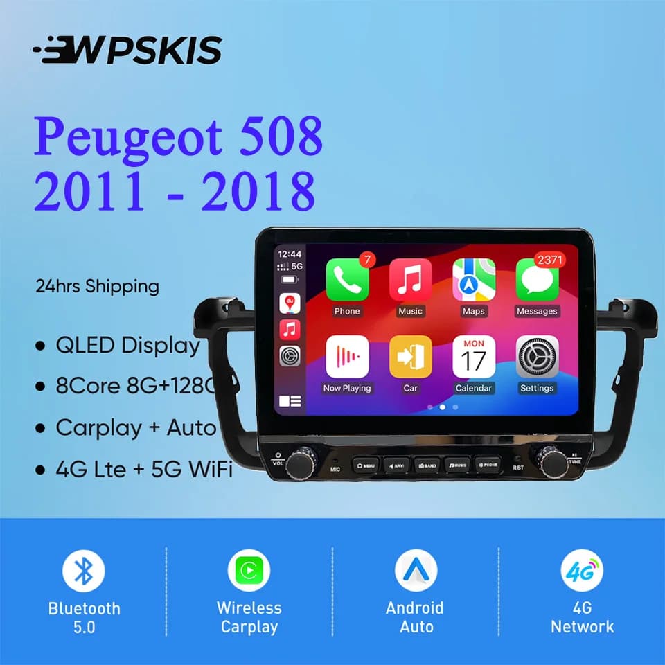 2Din Android 14 Autoradio Multimedia PC Tablet for Peugeot 508 2011 - 2018 GPS DVD Video Music Player Car intelligent systems