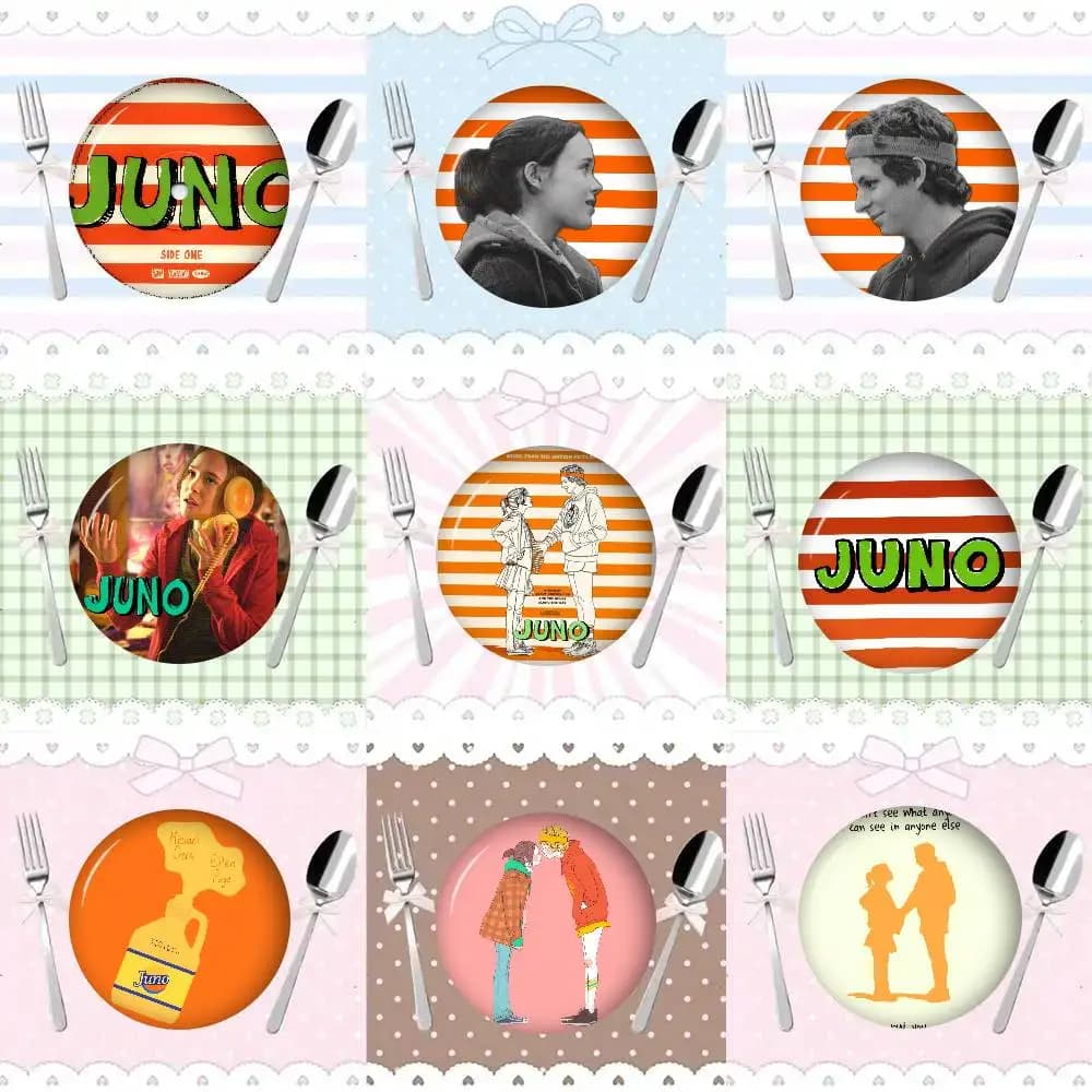Spilla con logo del film J-Juno, spilla anime fatta a mano per vestiti, distintivo a cartone animato, decorazione per zaino, accessori di gioielleria