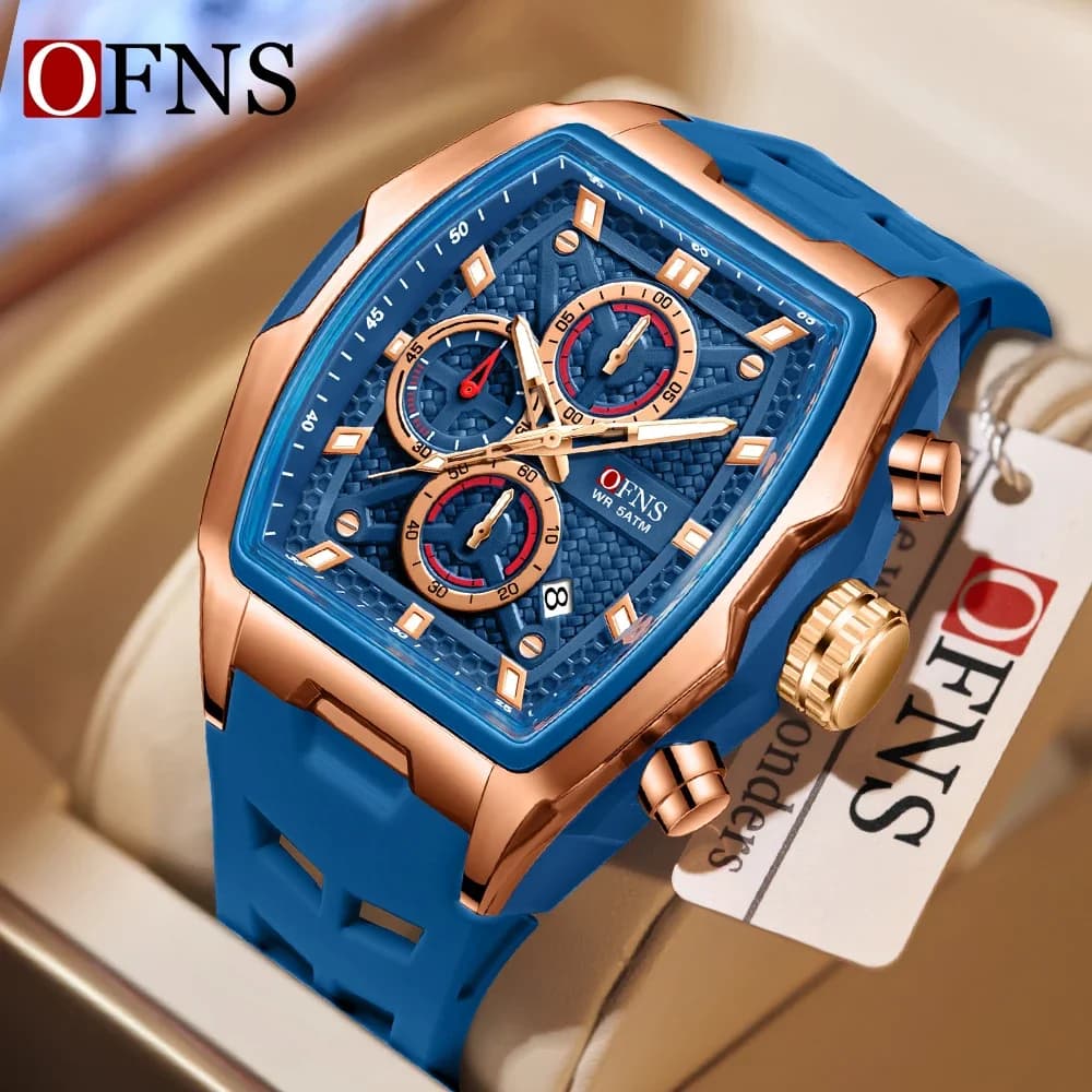 OFNSN brand 1205 new multifunctional digital electronic watch trend fashion men's watch waterproof silicone alarm clock