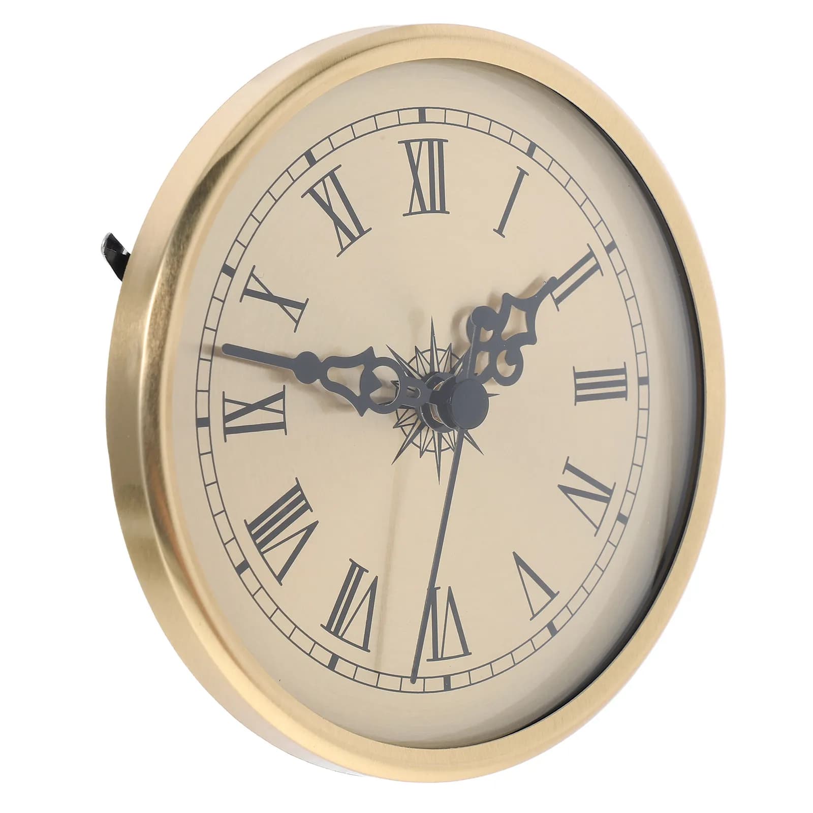 Silent Quartz Clock Insert Metal Frame Roman Numerals DIY Craft Replacement Clock Face Silent Mechanism for Wall Desk Decor