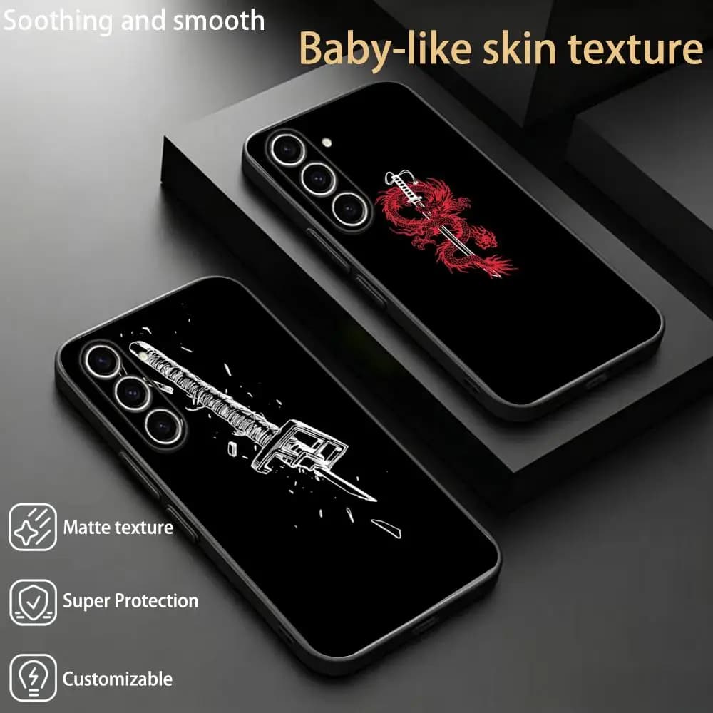 Fashion fantasma cool samurai Phone Case For Samsung Galaxy S26 S25 S24 S23 S22 S21 Plus Ultra Note20 Soft Black