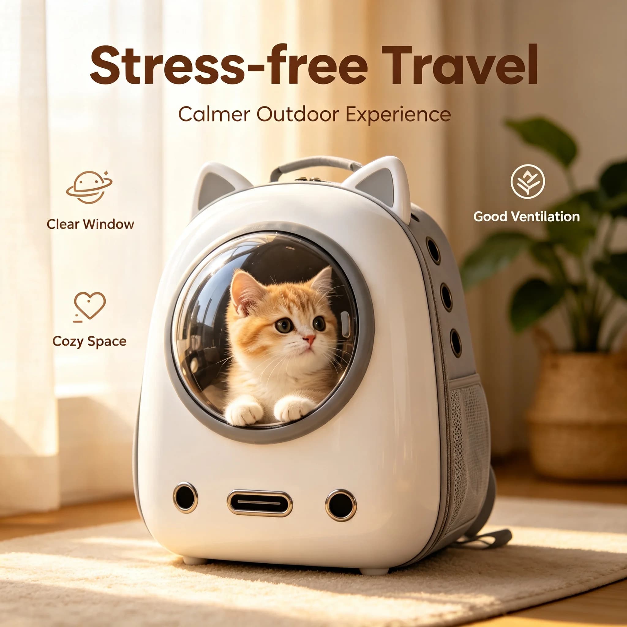 Factory Custom Cat Carrier Backpack Pet Travel Bag Space Capsule Backpack for Cats Dogs OEM ODM