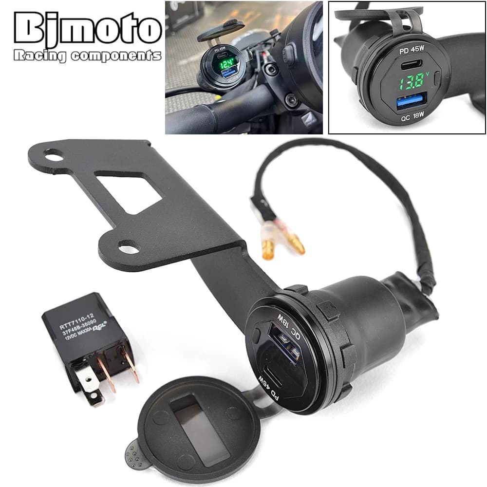CMX 300 500 Socket Charger USB+ C Type For Honda Rebel CMX300 CMX500 2022 2023 2024 CMX-300 CMX-500