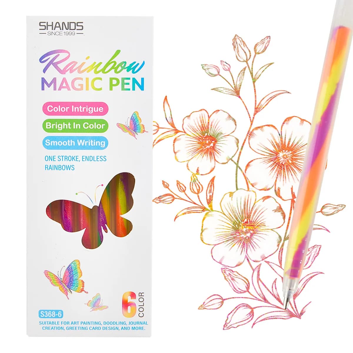 Penna Neutra a Spirale Arcobaleno Sfumato, Matita Colorata a Tre Colori per Biglietti d'Auguri Fai-da-Te, Penna Gel con Contorno Luminoso