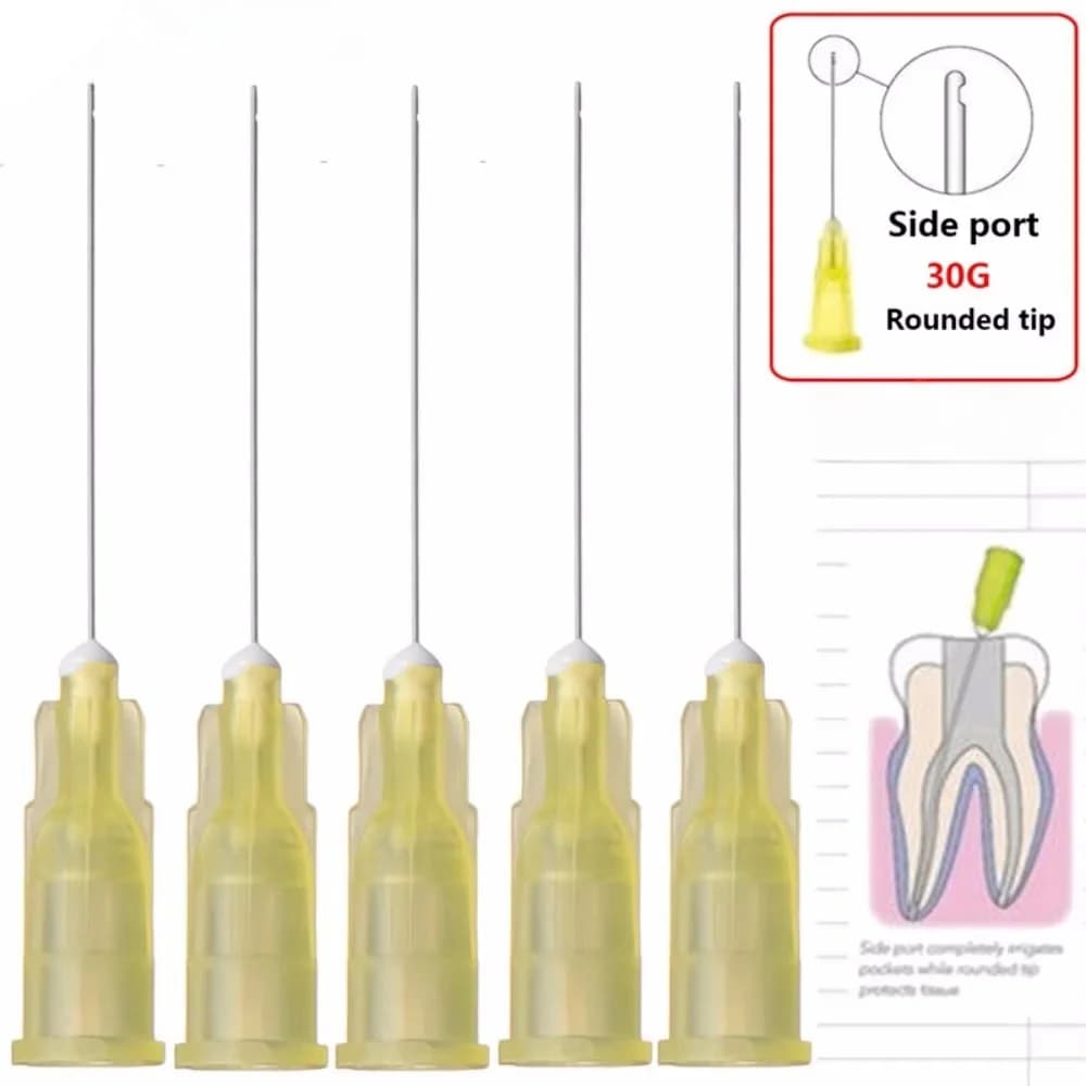 Aghi per Irrigazione Endodontica - Punte con Foro Laterale e Estremità Chiusa per Lavaggio Canale Radicolare 25G/27G/30G per Siringa Dentale