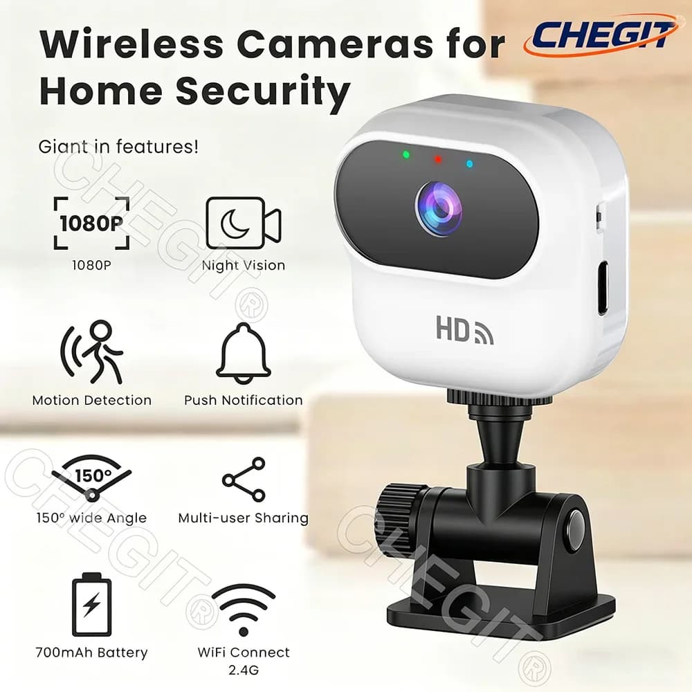 Nuova Mini Telecamera A8 1080P WiFi, Videocamera di Sicurezza Domestica Intelligente con Monitoraggio e Tracciamento del Movimento