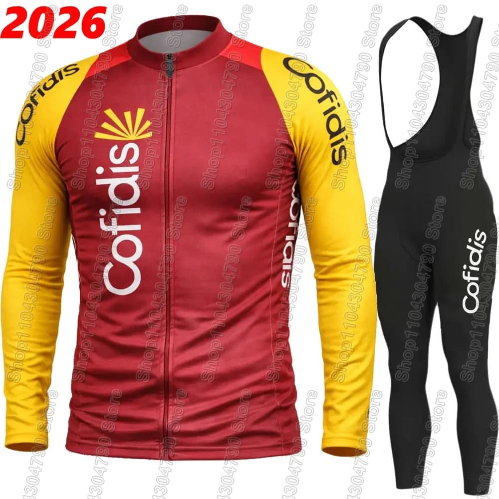 Cofidis 2026 French Team Cycling Knit Set Men's Short Clothing Long Road Bike Shirts Cycling Knits Cycling Shorts with MTB Maillot Suspenders