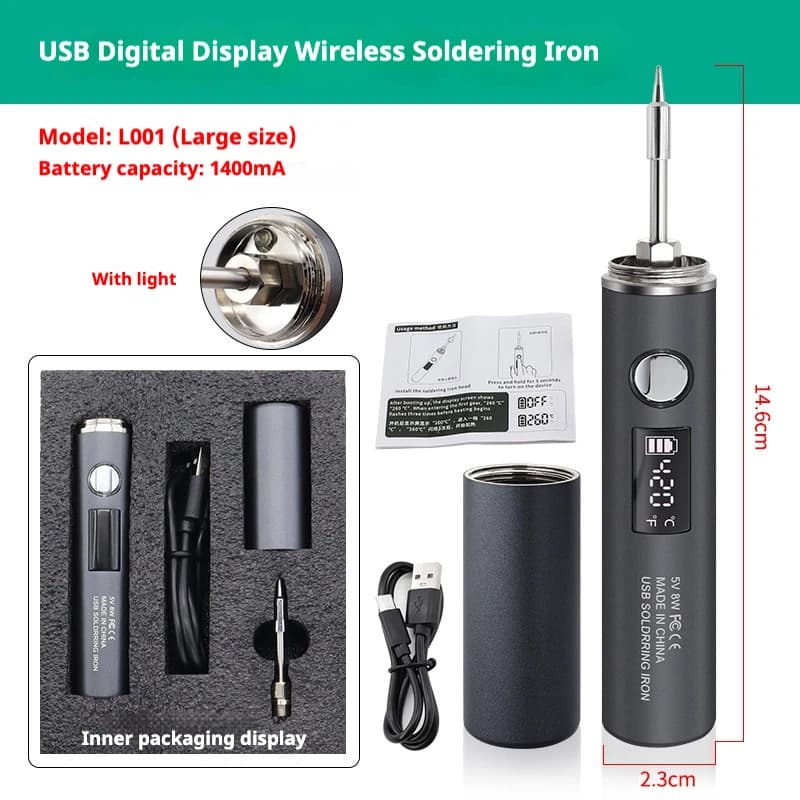 Saldatore USB 1400mah Ricarica wireless Saldatore elettrico Ricarica rapida Strumenti di saldatura portatili ricaricabili per riparazioni