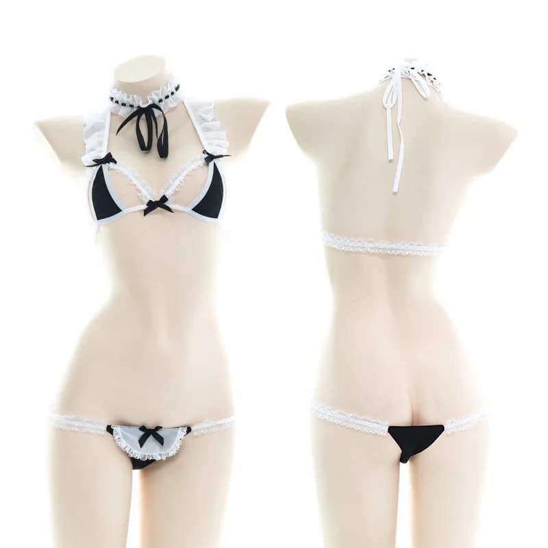 AniLV Anime Loliat Girl Maid Bikini Costume da bagno Summer Beach Sexy Coffee Kawaii Maid Swimwear Pool Party Cosplay