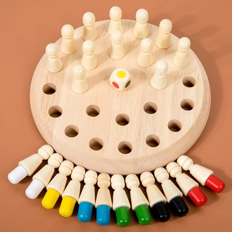 Nuovo Memory Match Stick in legno Gioco di scacchi a colori Puzzle da tavolo Giocattolo educativo Montessori Capacità cognitiva Giocattoli di apprendimento
