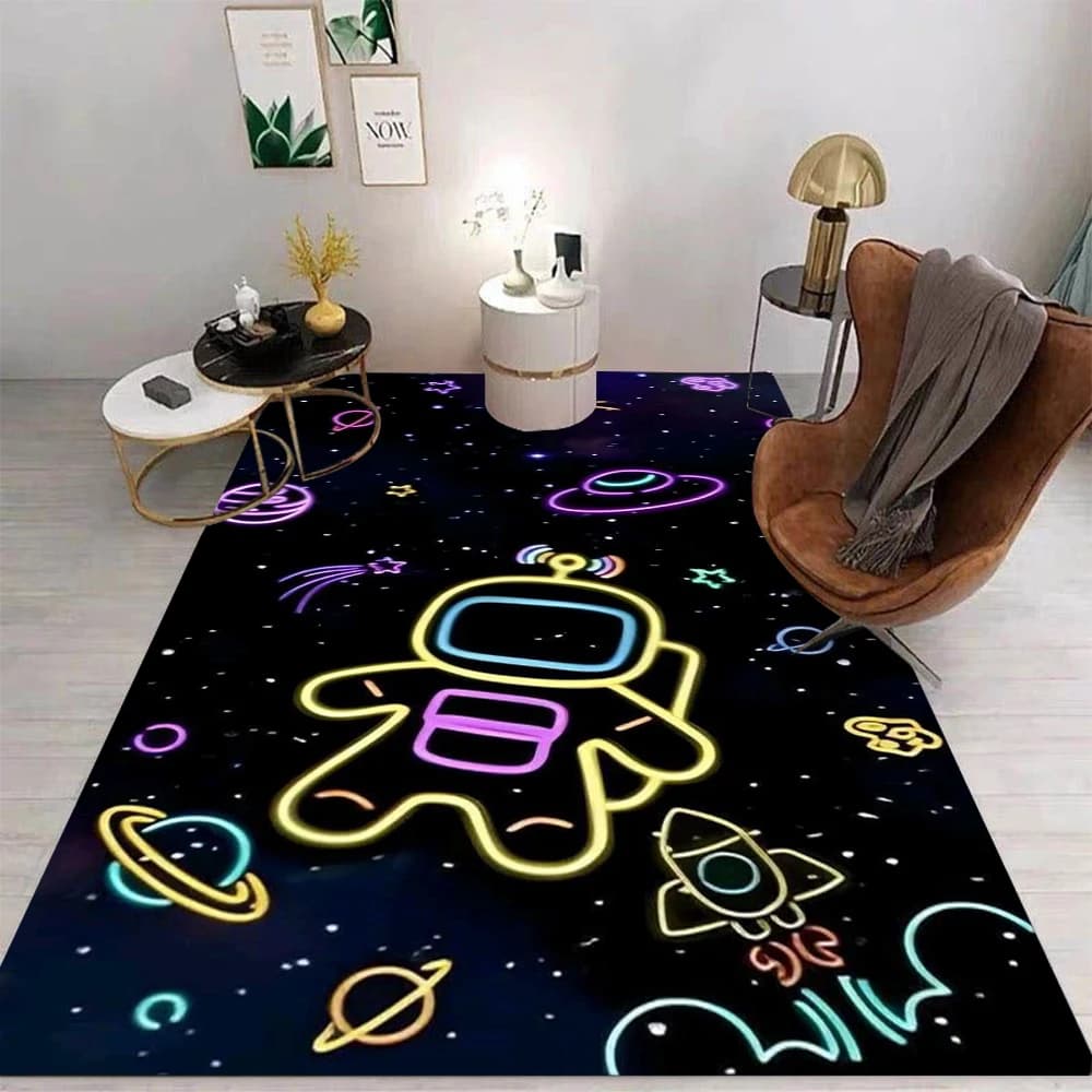 Space Planet Tappeto Cielo stellato Tappeti per soggiorno Decor Illusion Tappeti per divani Casa Camera da letto Tappetino antiscivolo Tappetino da gioco per bambini