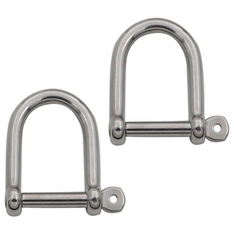 Marine Rigging D Shackle with Stainless Steel Frame and Removable Pin 1/2", 3/8", 5/16", 1/4" Link for Rope Chain Rigging Tasks