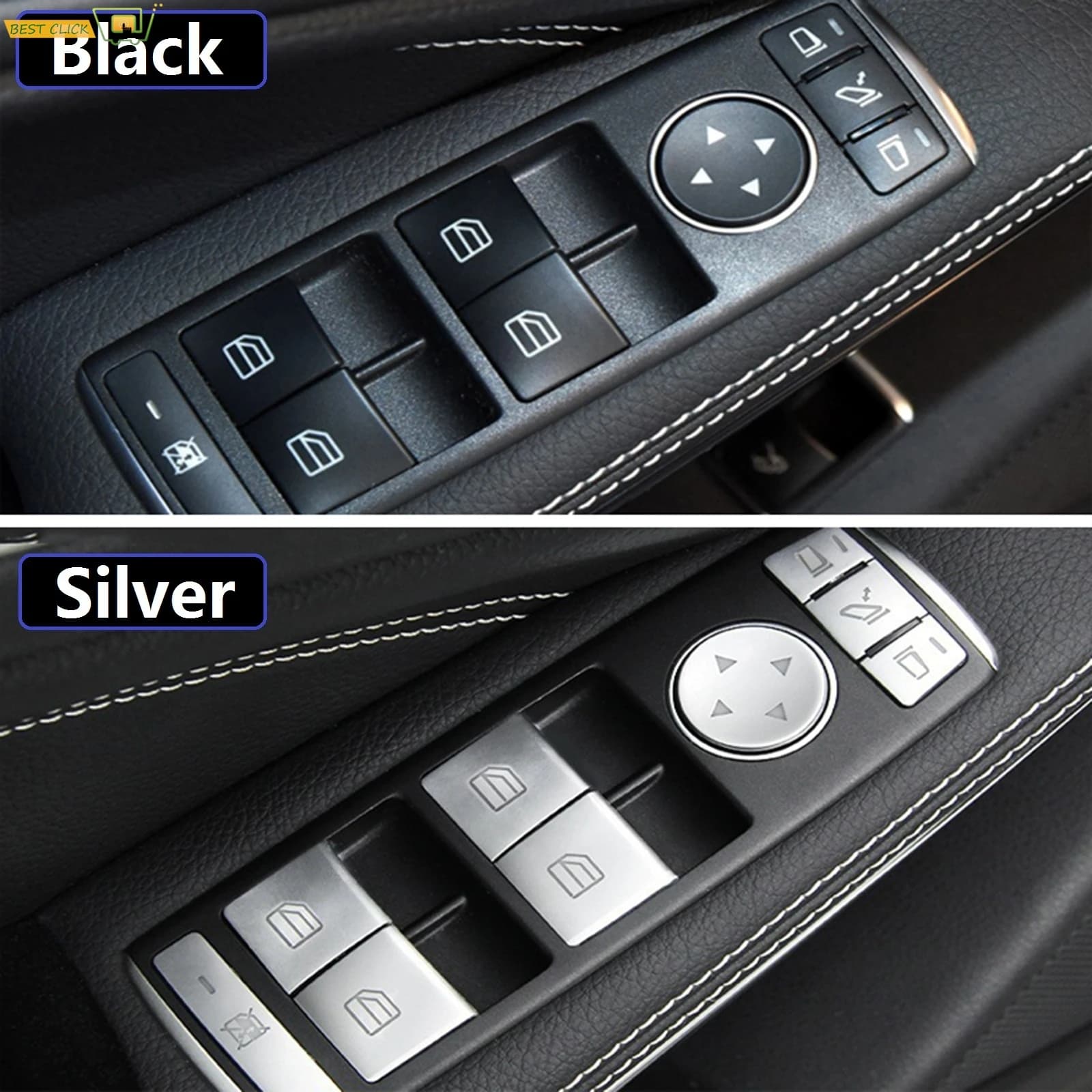 14 pezzi adesivi di riparazione pulsante interruttore finestra per Mercedes Benz C180 C200 C230 C250 C280 C350 CLA 180 parti interne auto modificate