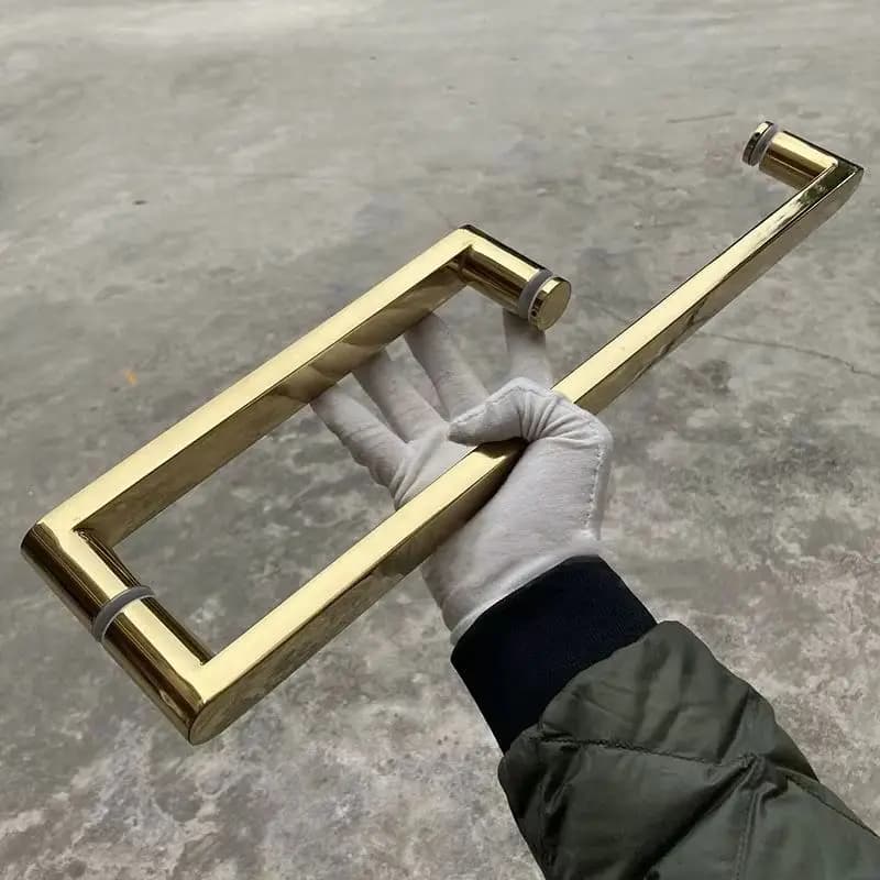 Nuovissimo Set di 2 Maniglie a L in Acciaio Inox 304 per Porte Doccia Senza Telaio, Maniglie per Porte in Vetro, Portasciugamani, 6 Colori