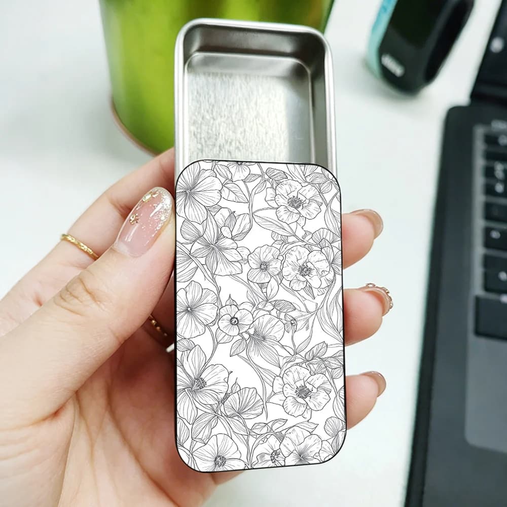 A Retro Sliding Storage Box with Creative Prints, Nostalgic Metal Tin, Bird Feeder Box, Portable High-Grade Organizer, Multifunctional Decorative Gift Box for Easter Christmas Valentine's Day metal match box