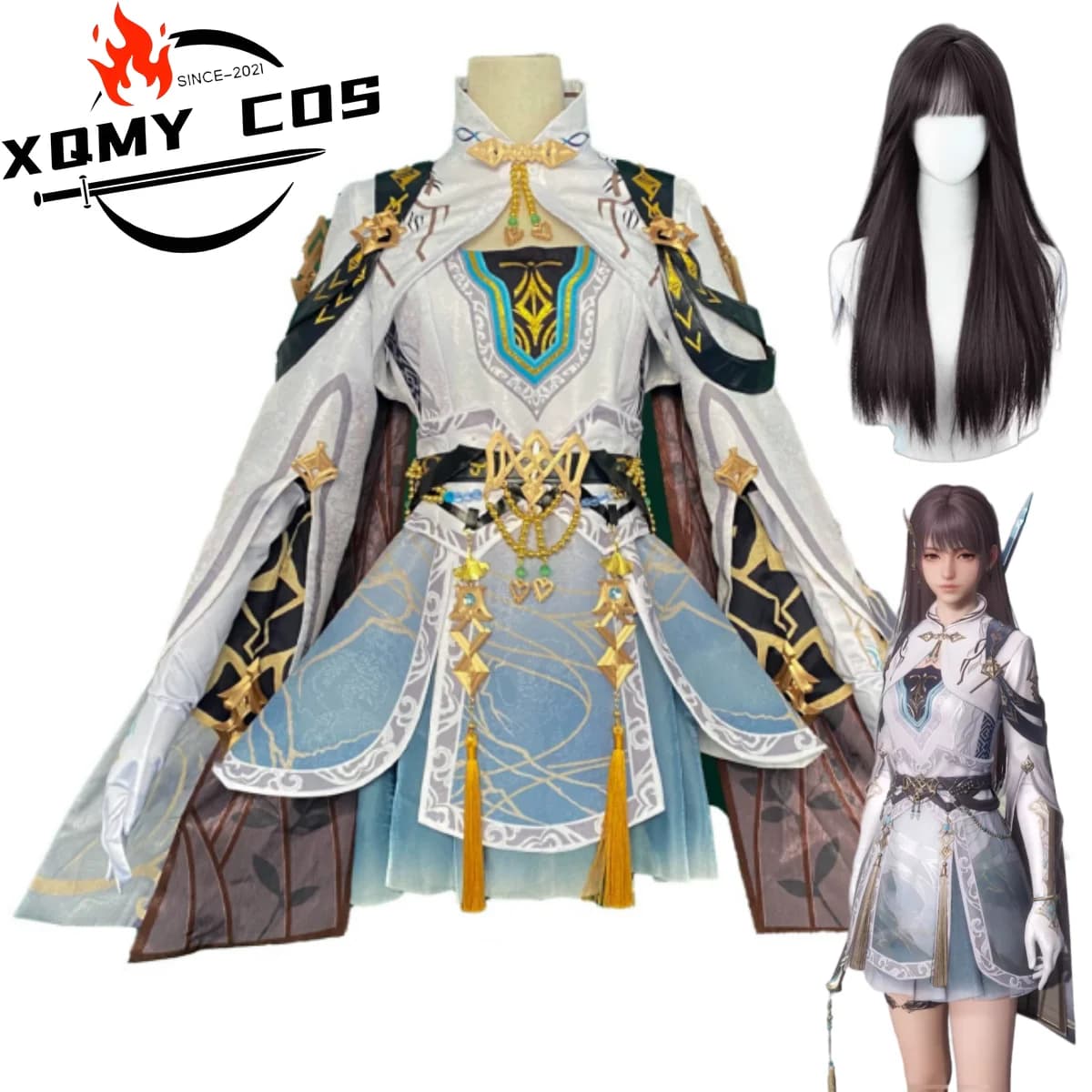XQGame Love and Deepspace Zayne Protagonist Dresses Mc Costume Cosplay Wig Hanfu in Chinese Style Woman Traditional Dress Festival