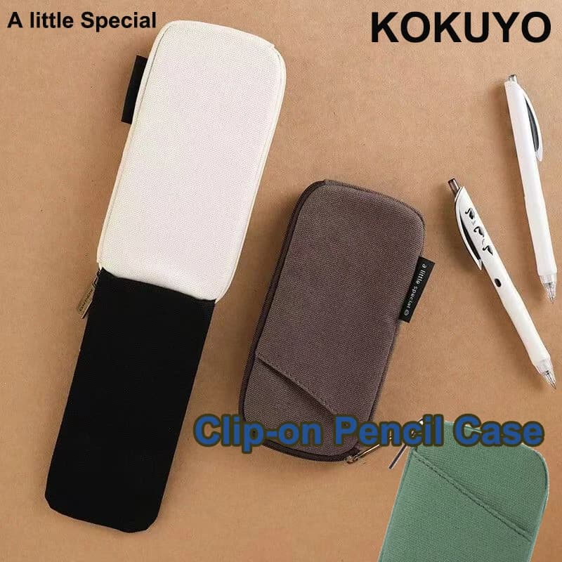 KOKUYO CLICASE Astuccio Magnetico con Chiusura a Libro, Cerniera e Chiusura Magnetica, in Tela, Estetico, per Ufficio e Scuola