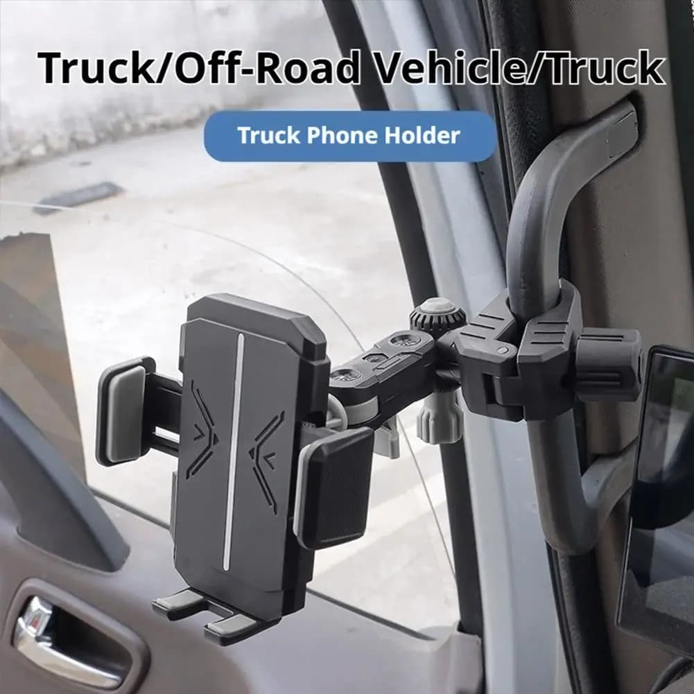 Universal Pillar Grab Handle Phone Mount Adjustable Car Truck Holder for Pickup Excavator Loader Heavy Duty Support Bracket
