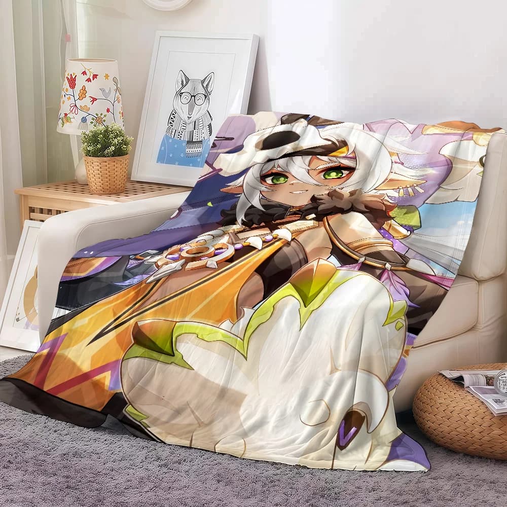 Game Genshin Impact Iansan Blanket Warm Soft Suitable For Bedroom Sofa Bed Living Room Office Travel Camping Gifts