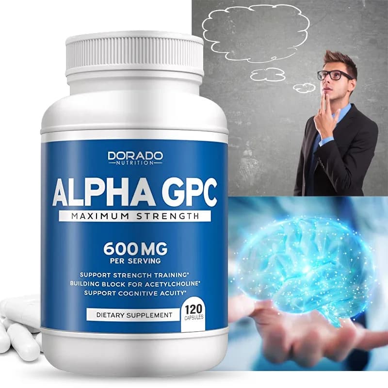 Natural brain supplement to Alpha GPC choline: concentration and brain supplement, not GMO, for advanced memory formula in acetylene