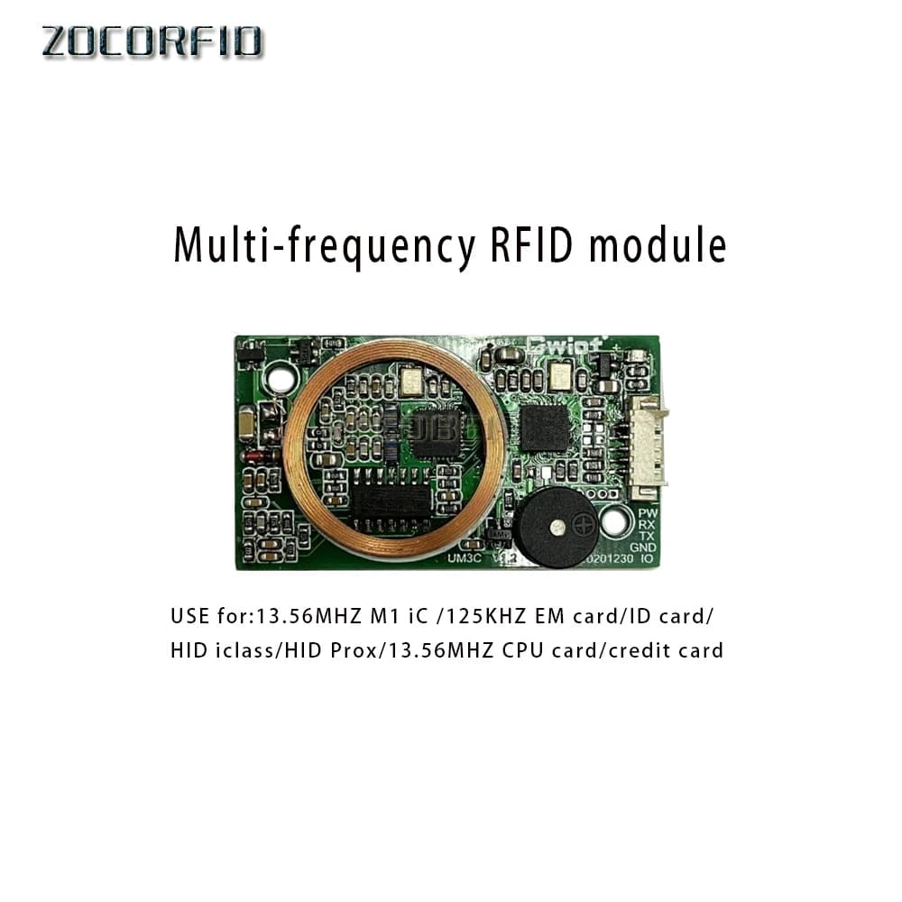 UM3C Multiple card compatible with dual frequency UM3C RFID reader module UM3C UART/USB/Weigand output access control system for Arduino