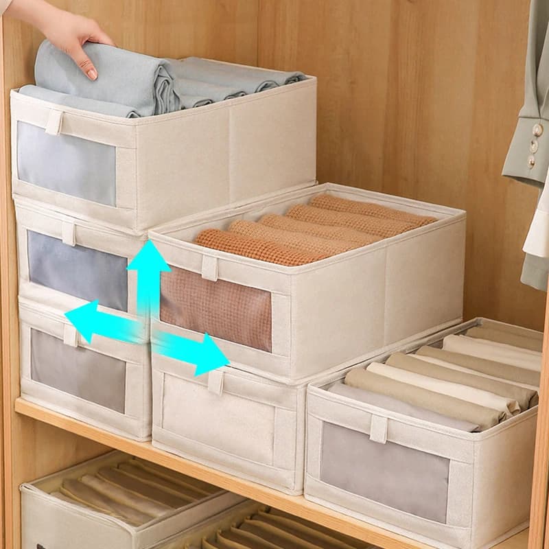 1PC Fabric Box Storage Box Cotton And Linen Storage Cabinet And Disposable Large Dress Storage Box Toys Can Be Folded