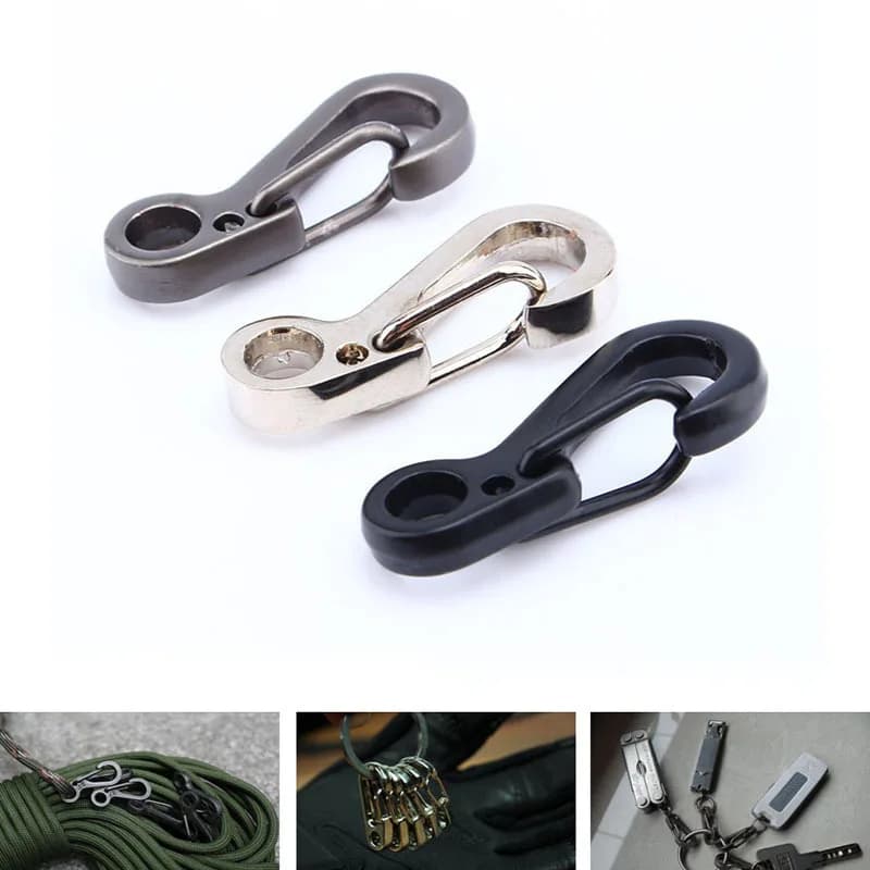 10 Pezzi/Lotto Mini Moschettoni Tattici in Paracord, Ganci per Attrezzatura, Portachiavi, Campeggio, EDC, Sopravvivenza, Arrampicata, Moschettoni a Molla SF per Zaino