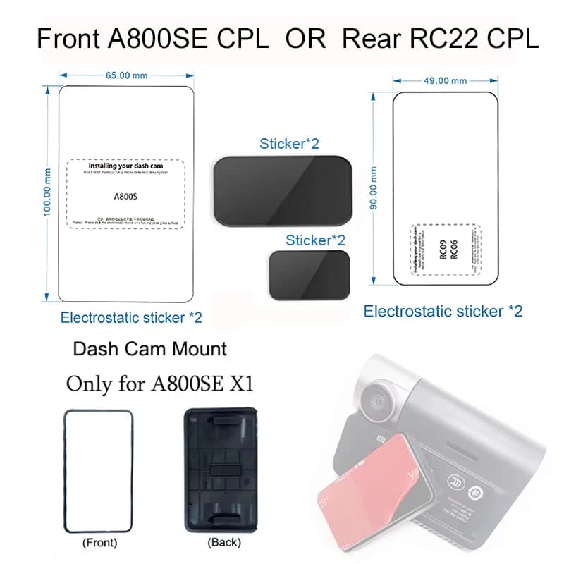 For 70Mai A800SE A810 a800s a800 HD Soft Nano-coated Screen Protector for 70Mai Dash Camera Nano 2 PZ Proof Film