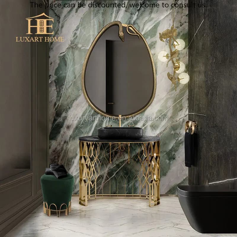 Luxury Sink Decor Art Tree Root Mirrored Gold Special-shaped Stainless Steel Wash Basin Hotel Villa Bathroom Furniture