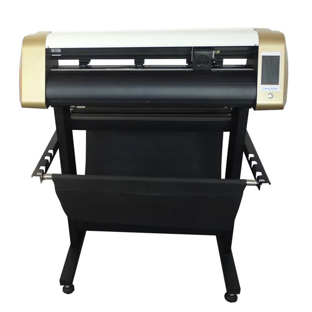 Plotter da taglio con touchscreen CCD e alimentazione automatica EH-1350TS in grado di tagliare carta, adesivi e vinile.