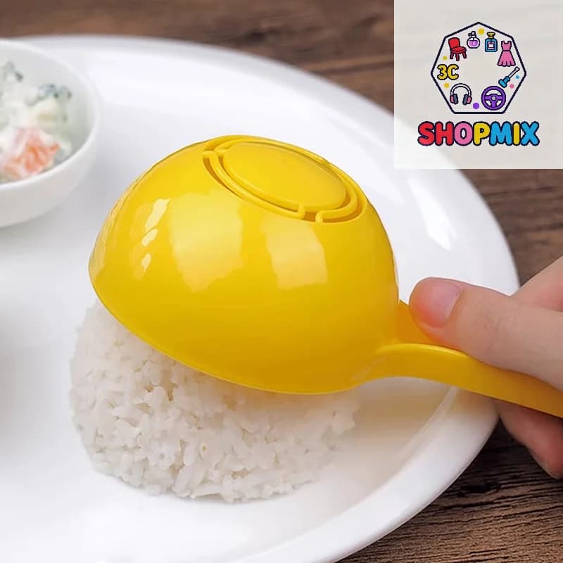 Cucchiaio in plastica sagomato per riso, antiaderente, stampo fai-da-te per porridge, cucchiaio a semicerchio per polpette di riso, accessori da cucina